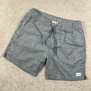 Katin Mens Large Isaiah Local Shorts Gray Linen Blend Drawstring Casual Surf